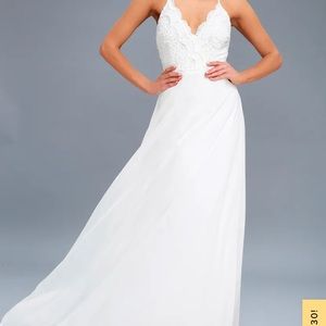 White lace maxi dress
